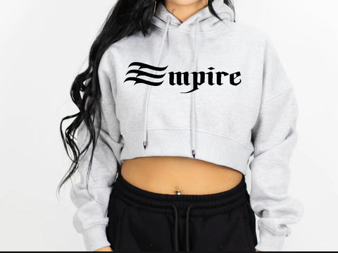Empire Crop top Hoodie White