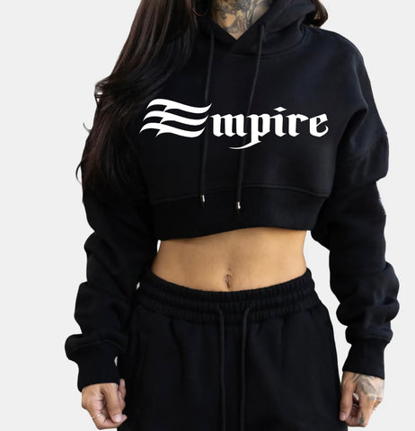 Empire Crop top Hoodie BLK